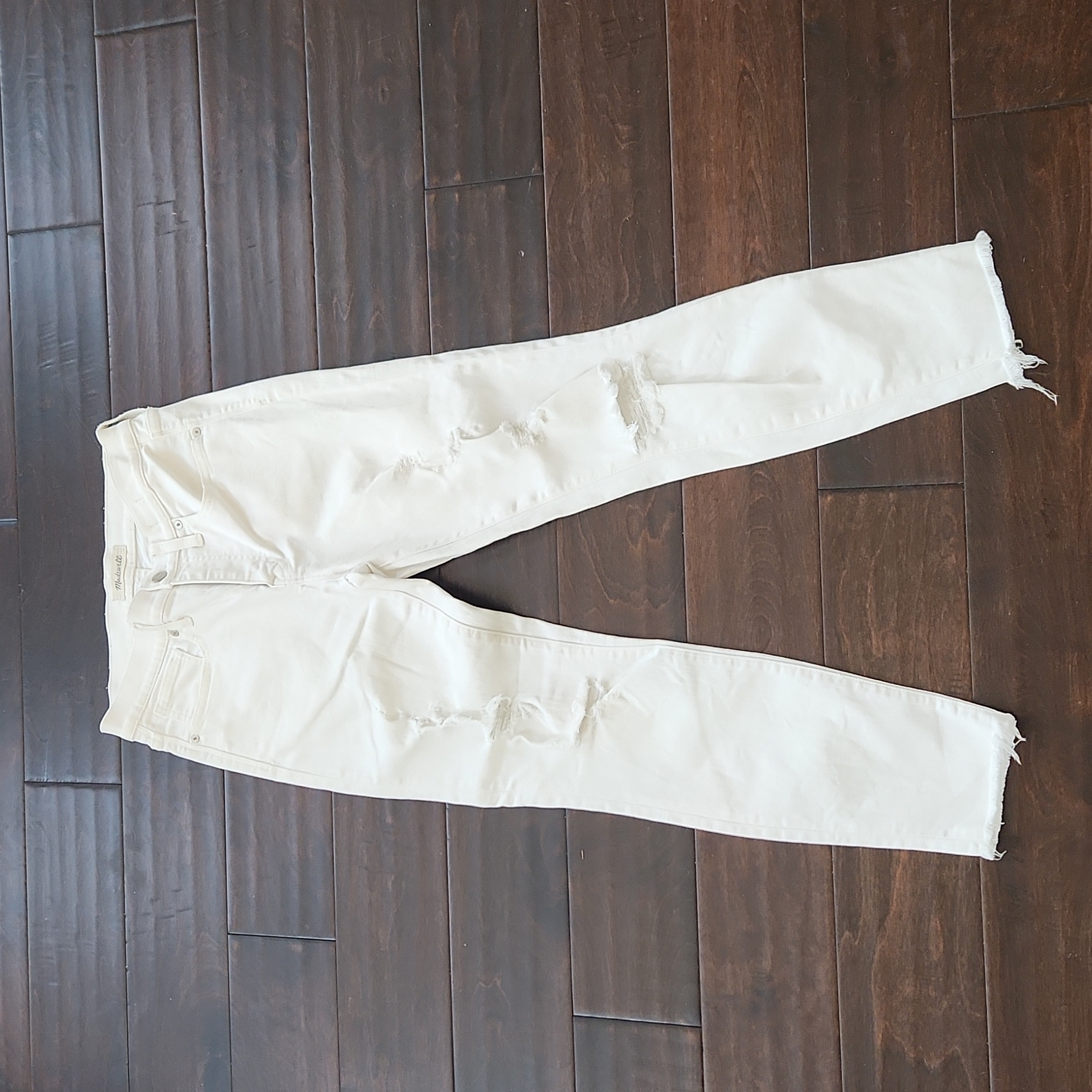 Madewell 9 In High Rise Crop White Jeans 2